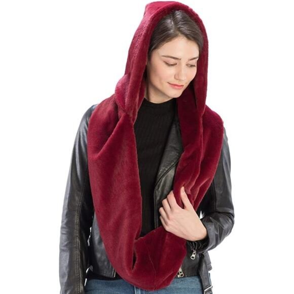 Women's Fur Infinity Scarf & Infinity Hood Scarf Head Scarf Wrap (2 Styles)